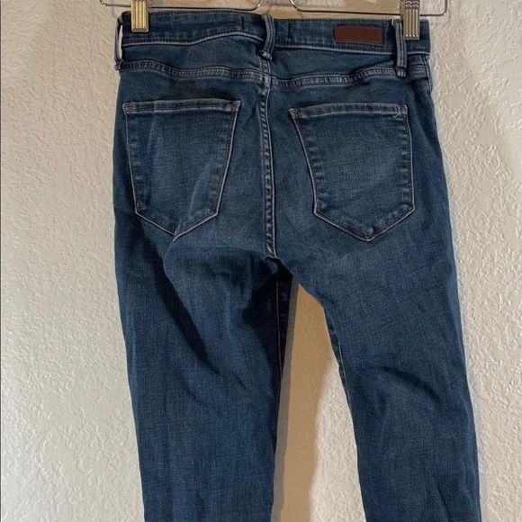 ABERCROMBIE & FITCH Mid Rise Super Skinny Ankle Denim Jeans Raw Hem Size 0 - Picture 5 of 8